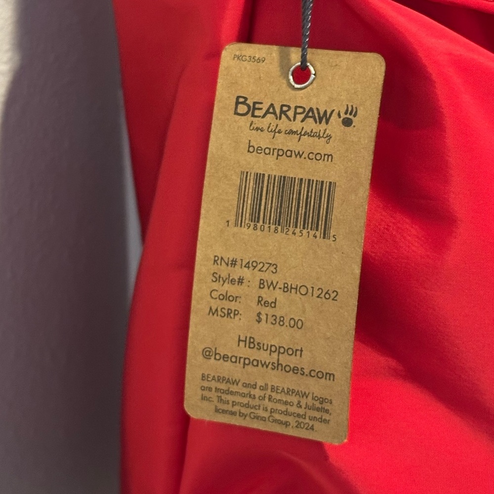 NWT: BearPaw Red Nylon Bucket Shoulder Bag. BRAND NEW WITH TAGS!! - Picture 5 of 5